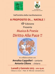 Musica & Poesia "Diritto alla Pace" 2014