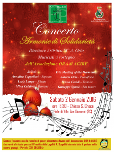 PONTI PIALESI - CONCERTO "Armonie di Solidarietà" musicisti a sostegno dell'Associazione ORA di  AGIRE