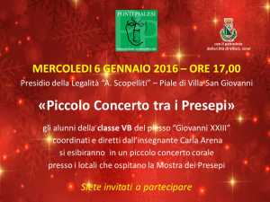 Ponti Pialesi - "Piccolo Concerto tra i Presepi" gli alunni della classe VB del plesso“