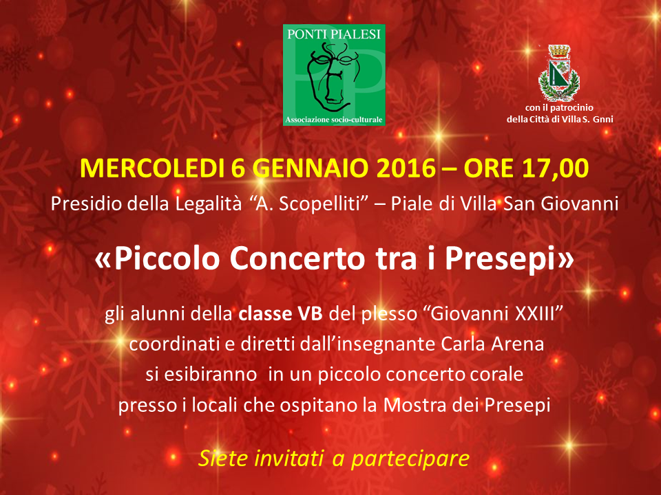 Ponti Pialesi - "Piccolo Concerto tra i Presepi" gli alunni della classe VB del plesso“